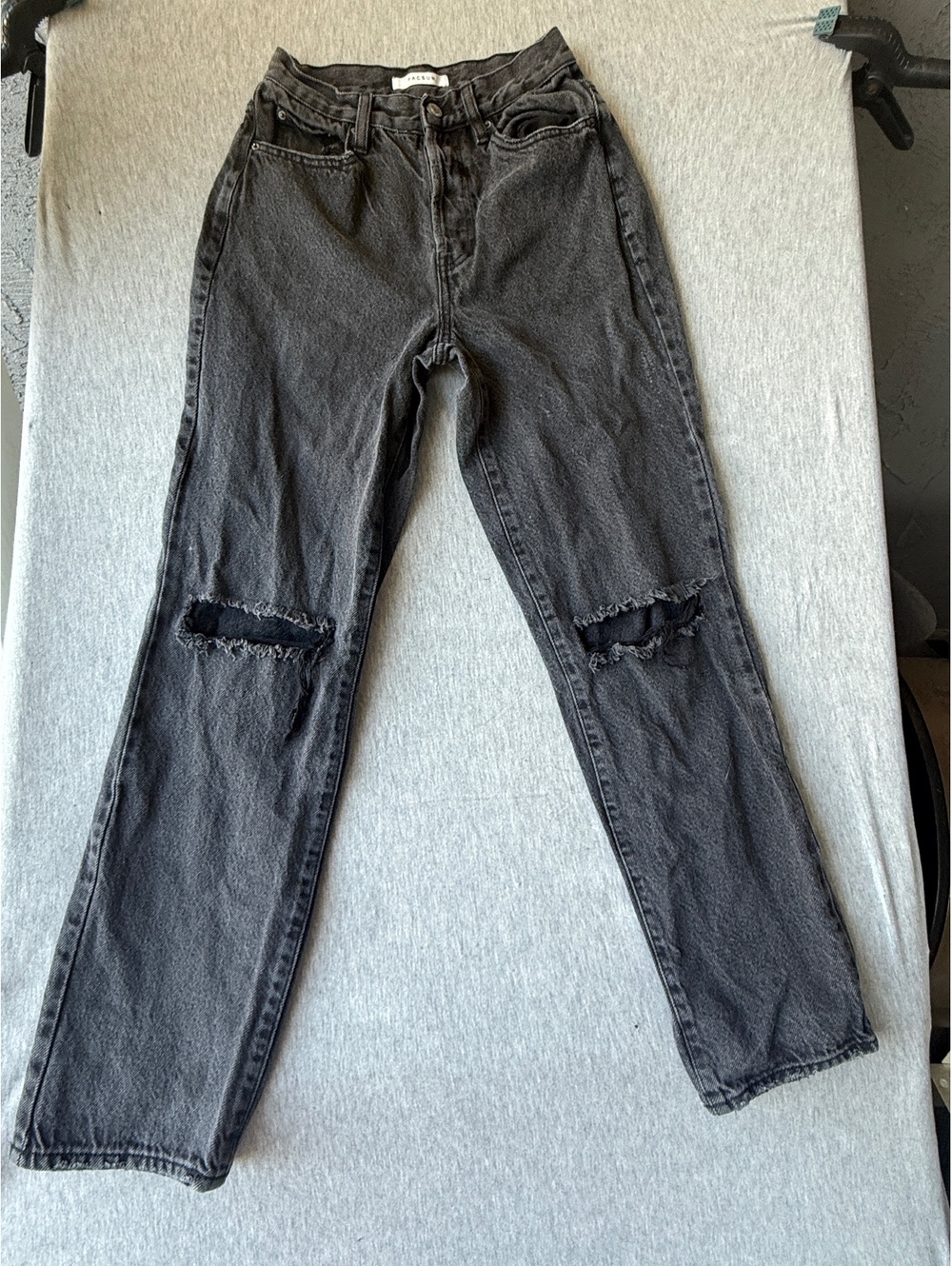 PacSun girls Black Distressed Dad-Fit Jeans Size 25